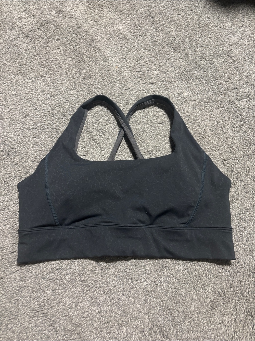 Cross-Back Black Sports Bra — Low-Impact Support